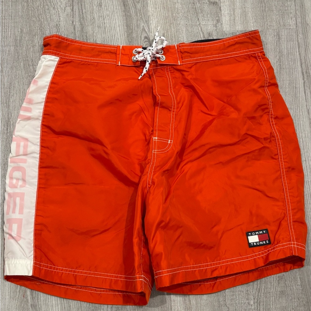 Tommy Hilfiger Men's Orange Swim Trunks - size Large